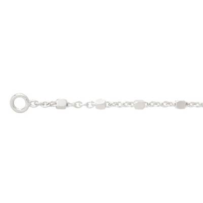Rhodium-Plated 925 Silver Anklet, 26 cm Length - Naïades
