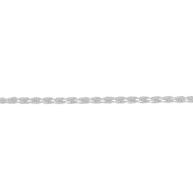 925 Rhodium-Plated Silver Rope Chain Ankle Bracelet, Length 24 cm to 26 cm - Naïades