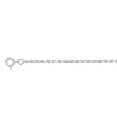 925 Rhodium-Plated Silver Rope Chain Ankle Bracelet, Length 24 cm to 26 cm - Naïades