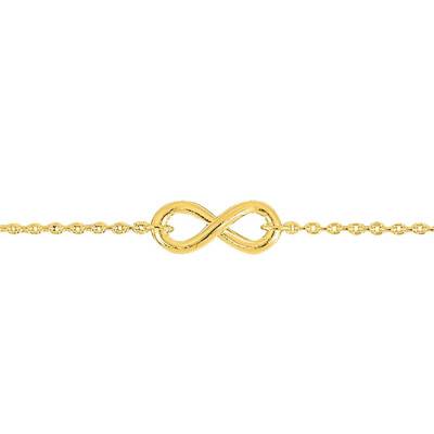 Yellow Gold-Plated Infinity Ankle Bracelet, Length 26 cm - Naïades