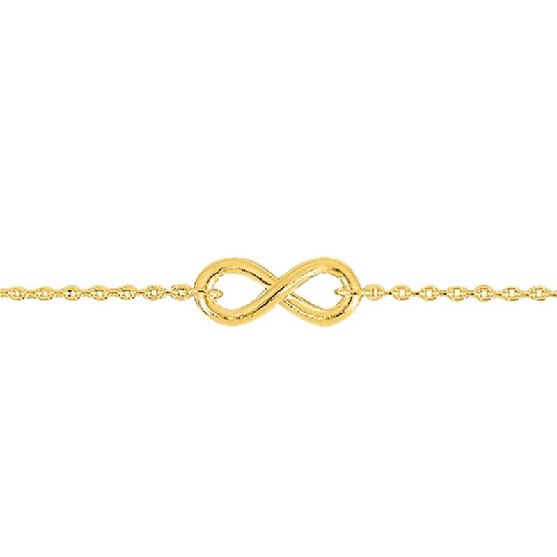 Yellow Gold-Plated Infinity Ankle Bracelet, Length 26 cm - Naïades