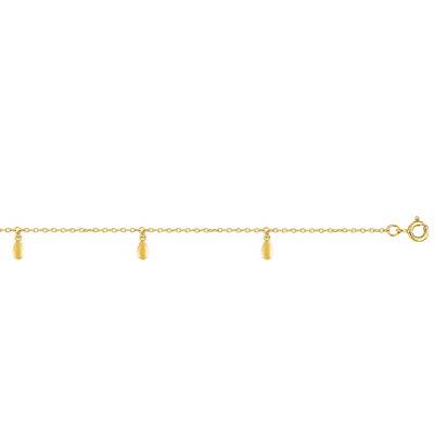 Chaîne de cheville plaqué or et gouttelettes, Longueur 24 à 26 cm - Naïades