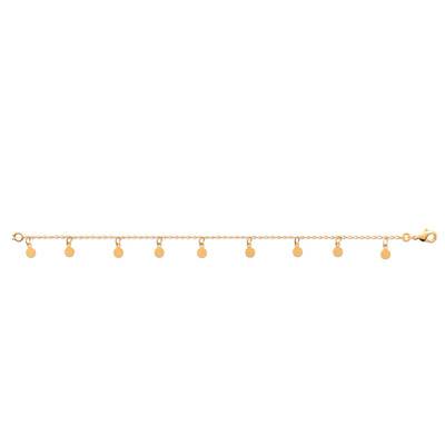 Chaîne de Cheville, Laiton Plaqué Or Jaune 750, Longueur 25 cm - Naïades