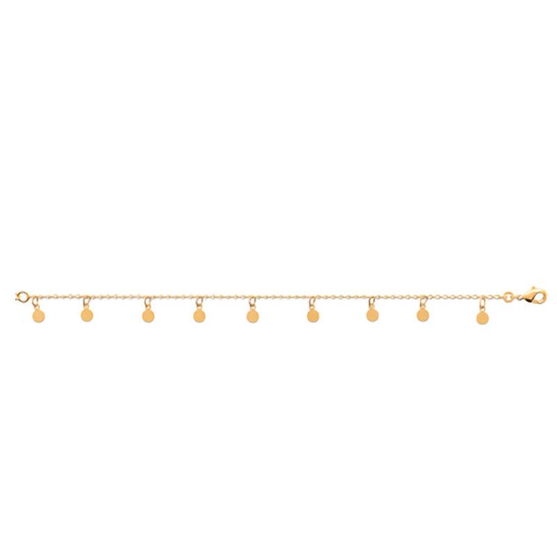 750 Yellow Gold-Plated Ankle Chain, 25 cm - Naïades