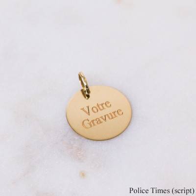 Médaille Ange en Prière Bords Facettés Or Jaune 750, Diamètre 14,5 mm - Argyor