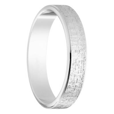 Alliance Ruban Standard Laguardia Givrée en Or Blanc 750, Largeur 5 mm - Amore