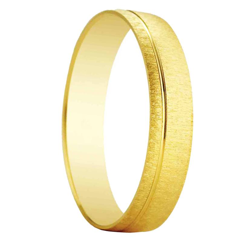 Candeleda Standard Ribbon 750/1000 Yellow Gold Wedding Ring, Width 4.50 mm - Amore