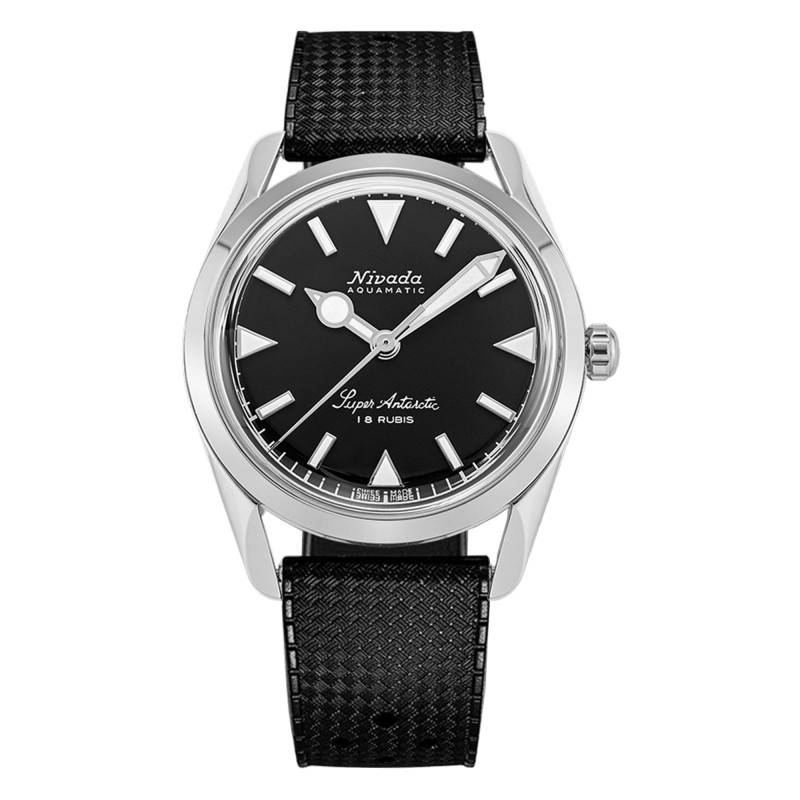 Super Antarctic 35 mm Black White Luminova Watch 35014M - Nivada Grenchen