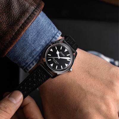 Super Antarctic 35 mm Black White Luminova Watch 35014M - Nivada Grenchen