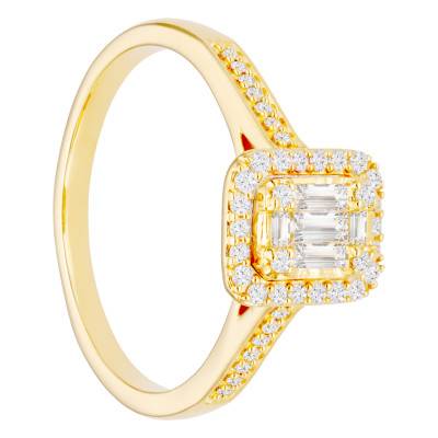 Solitaire Diamants 0,33 ct en Or Jaune 750, Largeur 2,35 mm - Alliantine