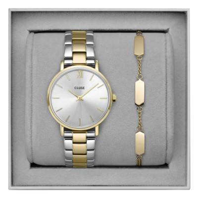 Coffret Montre Minuit et bracelet couleur or CG10205 - Cluse