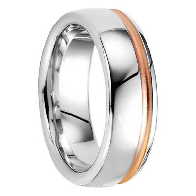 Palesas Rose Gold-Plated Silver Half-Domed Comfort-Fit Wedding Ring - Breuning
