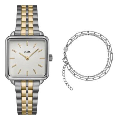 Coffret Montre La Tétragone avec bracelet double chaîne CG10326 - Cluse