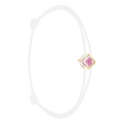 750/1000 Rose Gold & Pink Sapphire 0.40 ct Cotton Cube Bracelet, Length 16 cm to 18 cm - Demetra