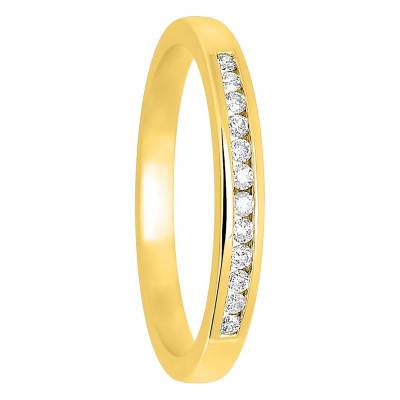 Alliance Ruban Standard Enjoleuse en Or Jaune 750 & Diamants 0,12 ct - Amore