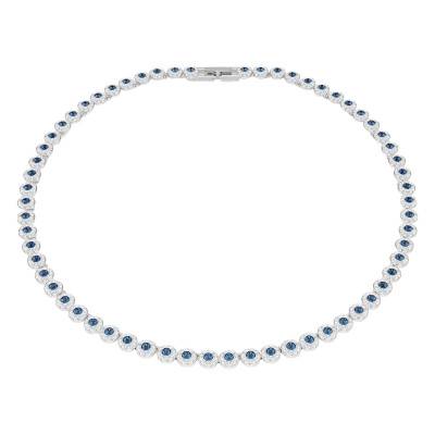 Una Angelic Rhodium-Plated Metal & Blue Crystal Necklace, 38 cm to 40 cm - 5733402 - Swarovski