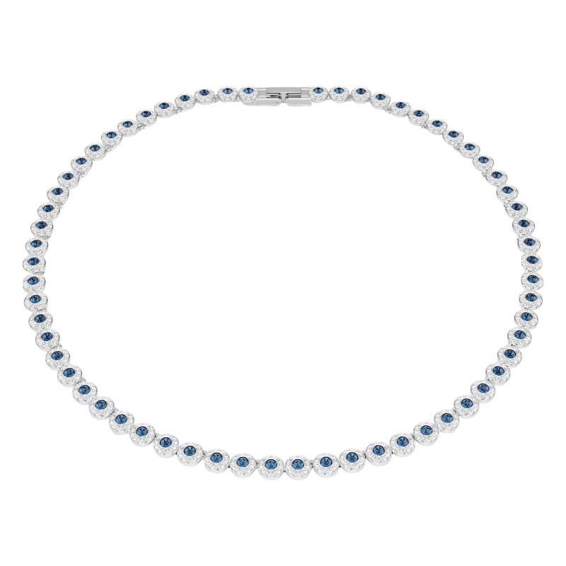 Una Angelic Rhodium-Plated Metal & Blue Crystal Necklace, 38 cm to 40 cm - 5733402 - Swarovski