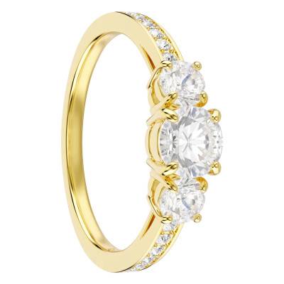 Gold-Plated Metal & White Crystal Stilla Attract Ring - 5723292 - Swarovski