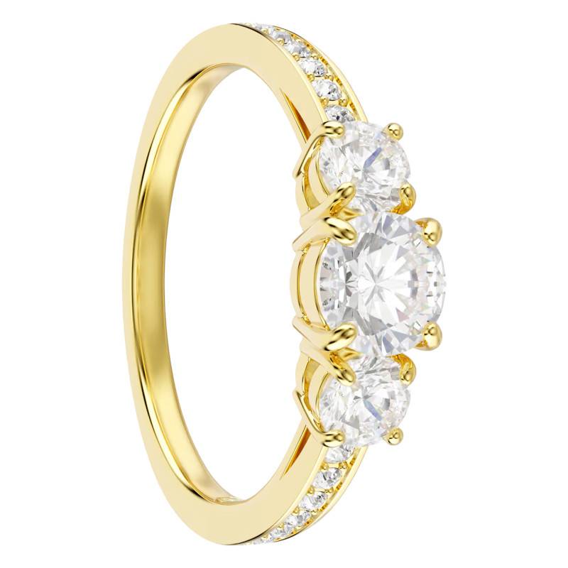 Gold-Plated Metal & White Crystal Stilla Attract Ring - 5723292 - Swarovski
