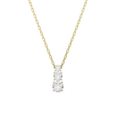 Stilla Attract Gold-Tone Metal & White Crystal Necklace, 38 cm to 45 cm - 5723298 - Swarovski