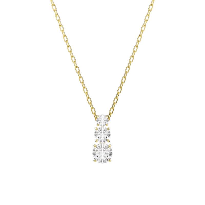Stilla Attract Gold-Tone Metal & White Crystal Necklace, 38 cm to 45 cm - 5723298 - Swarovski