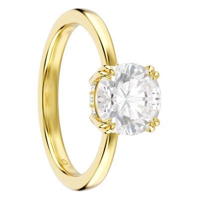 Constella Round Gold-Tone Metal & White Crystal Ring - 5723330 - Swarovski