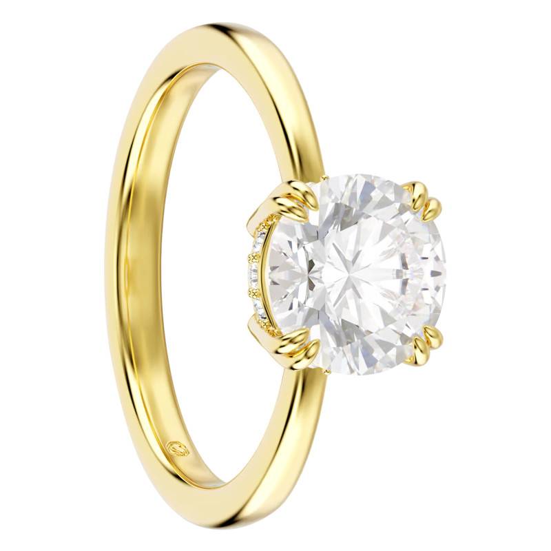 Constella Round Gold-Tone Metal & White Crystal Ring - 5723330 - Swarovski