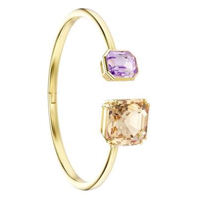 Millenia Open Bangle Gold-Tone Metal & Bicolor Crystals, 16 cm, 17 cm or 18 cm - 5725755 - Swarovski