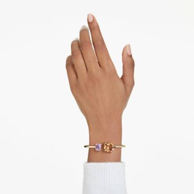 Millenia Open Bangle Gold-Tone Metal & Bicolor Crystals, 16 cm, 17 cm or 18 cm - 5725755 - Swarovski