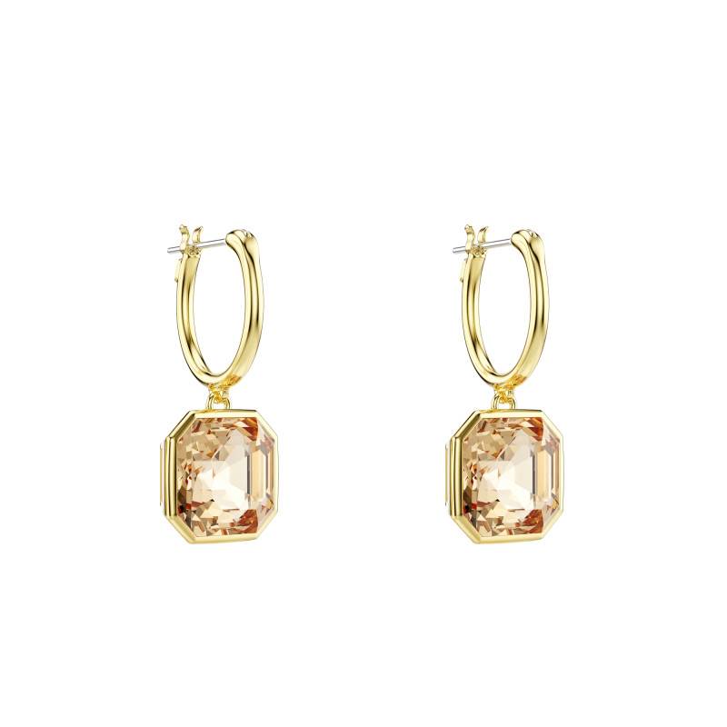 Millenia Gold-Tone Metal & Brown Crystal Drop Earrings - 5731148 - Swarovski