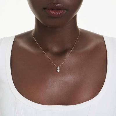 Stilla Attract Gold-Tone Metal & White Crystal Necklace, 38 cm to 45 cm - 5723298 - Swarovski
