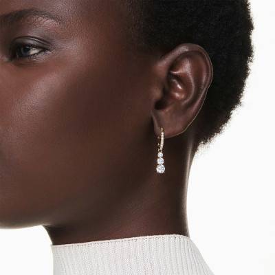 Stilla Attract Gold-Tone Metal & White Crystal Drop Earrings - 5723300 - Swarovski