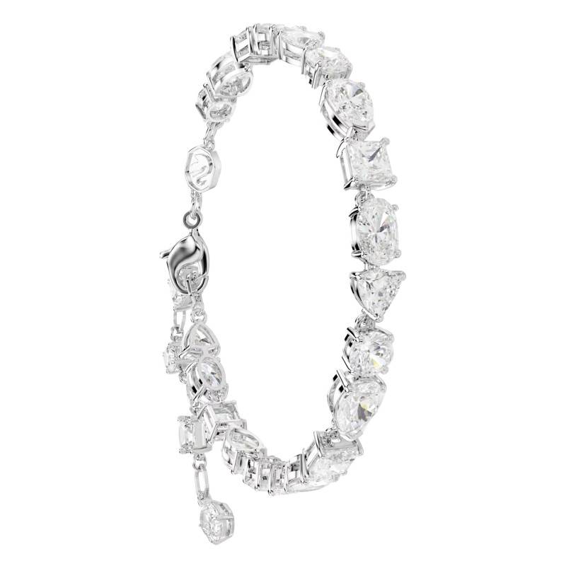 Mesmera Rhodium-Plated Metal & White Crystal Bracelet, Length 15.5 cm to 20.5 cm - 5731959 - Swarovski