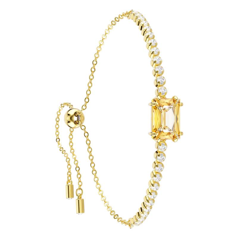 Tennis Matrix Bracelet in Gold-Plated Metal & Two-Tone Crystals, Length 12 cm to 24 cm - 5730699 - Swarovski