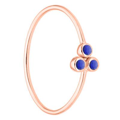 750/1000 Rose Gold & Trio of Sapphires Ring - Ocarat