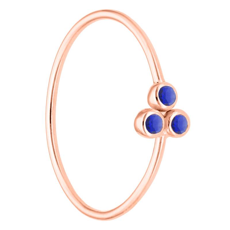 750/1000 Rose Gold & Trio of Sapphires Ring - Ocarat