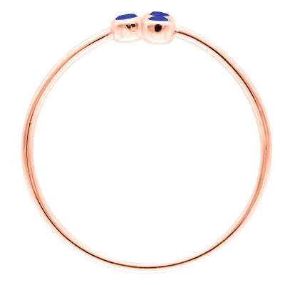 750/1000 Rose Gold & Trio of Sapphires Ring - Ocarat