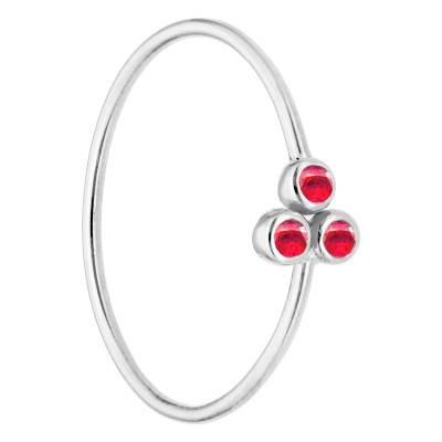 925 Silver & Trio of Rubies Ring - Ocarat