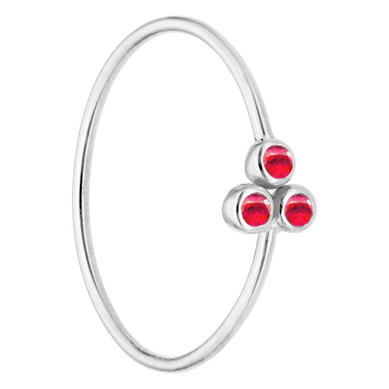 750/1000 White Gold & Trio of Rubies Ring - Ocarat