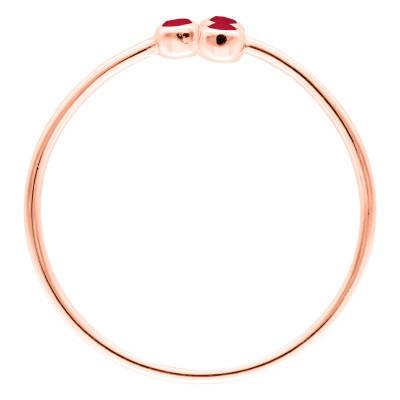 750/1000 Rose Gold & Trio of Rubies Ring - Ocarat