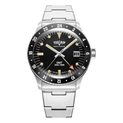 Skindiver Nautical GMT Black Luminova Beige Watch - Vulcain
