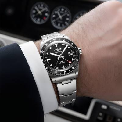 Skindiver Nautical GMT Black Luminova White Watch - Vulcain