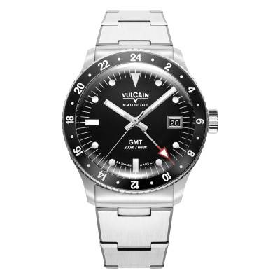 Skindiver Nautical GMT Black Luminova White Watch - Vulcain
