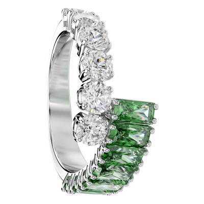 Matrix Rhodium-Plated Metal & Green and White Crystal Ring - 5722454 - Swarovski