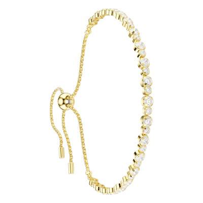 Matrix Tennis Gold-Tone Metal & White Crystal Bracelet, Length 12 cm to 24 cm - 5730709 - Swarovski