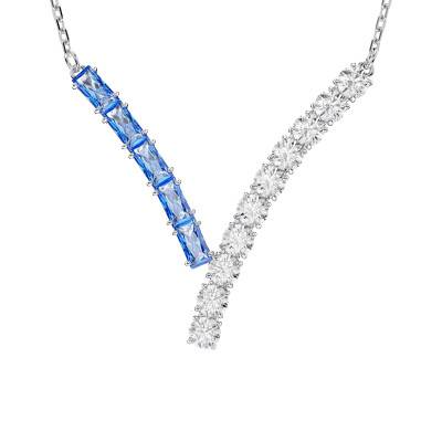 Matrix Rhodium-Plated Metal & Two-Tone Crystal Necklace, Length 38 cm to 45 cm - 5732265 - Swarovski