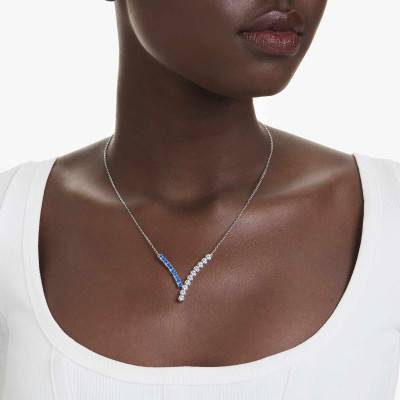 Matrix Rhodium-Plated Metal & Two-Tone Crystal Necklace, Length 38 cm to 45 cm - 5732265 - Swarovski