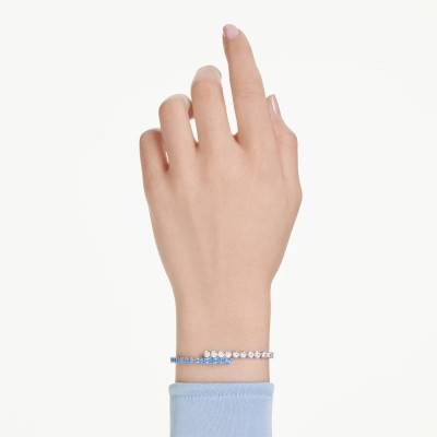 Matrix Bracelet in Rhodium-Plated Metal & Two-Tone Crystals, Length 16 cm to 24 cm - 5732266 - Swarovski