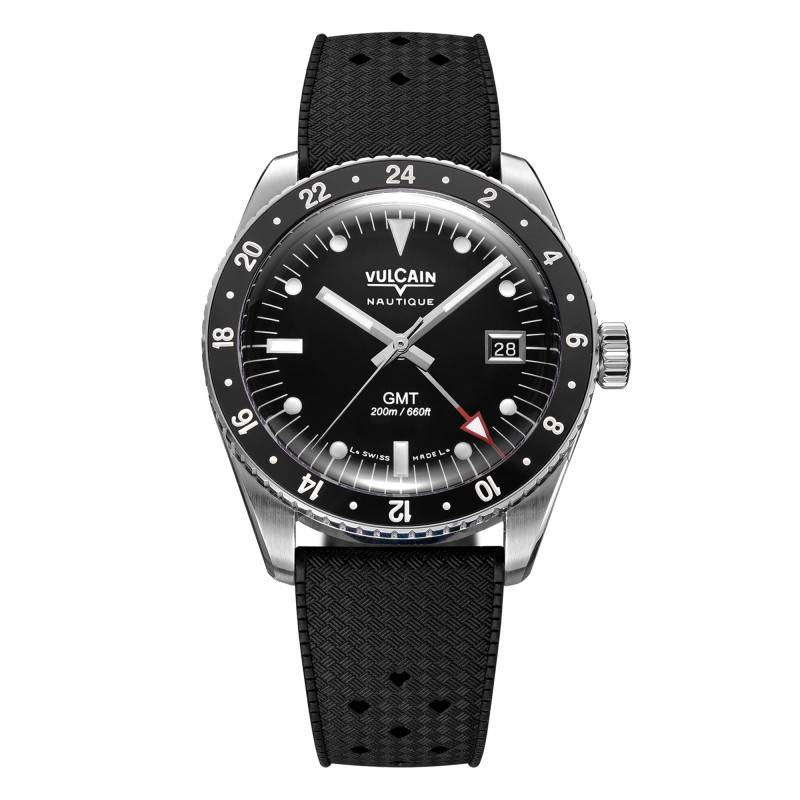 Skindiver Nautical GMT Black Luminova White Watch - Vulcain