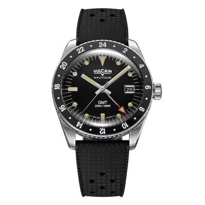 Skindiver Nautical GMT Black Luminova Beige Watch - Vulcain